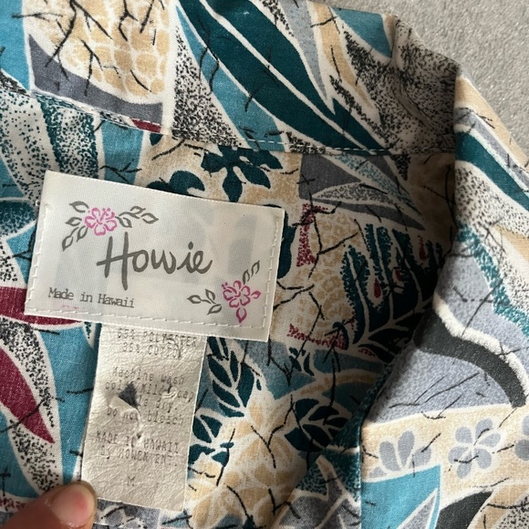 [M]Howie Tropical Print Men's Hawaiian Shirt, EUC - Picture 3 of 4